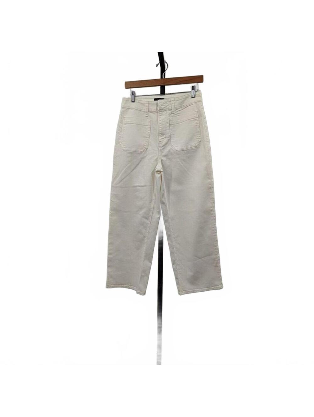 Quince Womens Bella Stretch Patch Pocket Wide Leg Jeans Cloud White Size 30 - Picture 2 of 3
